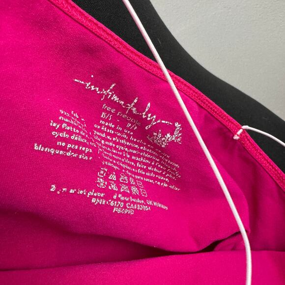 Intimately Free People Bright Pink Crop Brami Tank Stretch Skinny Strap Sz XS/S - Picture 4 of 4
